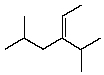 A correct IUPAC name for the following compound is:   A)  3,3,5-trimethyl-2-hexene B)  3-isobutyl-3-isopropyl-2-propene C)  3-isobutyl-4-methyl-2-pentene D)  3-(1-methylethyl) -5-methyl-2-hexene E)  None of the above
