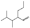 The correct IUPAC name for the following compound is:   A)  4,5-Dimethyl-3-propyl-2-hexene B)  4,5-Dimethyl-3-propyl-1-hexene C)  3-(2,3-Dimethylpropyl) -1-hexene D)  2,3-Dimethyl-4-isopropyl-5-hexene E)  2,3-Dimethyl-4-propyl-5-hexene