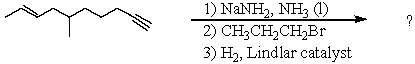 Complete the following reaction,giving structural details of all intermediates as well as the final product.  