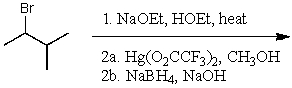 What is the major product of the following reaction sequence?   A)    B)    C)    D)    E)  More than one of the above