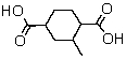 Determine a possible structure for an alkene,X,formula C<sub>9</sub>H<sub>14</sub>,on the basis of the following information: X adds one mole of hydrogen on catalytic hydrogenation.On treatment with hot basic KMnO<sub>4</sub> followed by acidification,X yields the following dicarboxylic acid.   A possible structure for X might be:   A)  I B)  II C)  III D)  IV E)  V