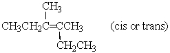 An alkene adds hydrogen in the presence of a catalyst to give 3,4-dimethylhexane.Ozonolysis of the alkene followed by treatment with zinc and acetic acid gives a single organic product.The structure of the alkene is: A)    B)    C)    D)    E)   