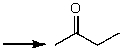 Which one of the following best represents the predicted approximate chemical shift and coupling for the hydrogen(s) indicated with the arrow?   A)  1.00 ppm,singlet B)  2.10 ppm,singlet C)  2.10 ppm,quartet D)  3.00 ppm,singlet E)  2.10 ppm,triplet