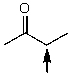 Which one of the following best represents the predicted approximate chemical shift and coupling for the hydrogen(s) indicated with the arrow?   A)  1.00 ppm,quartet B)  2.40 ppm,singlet C)  2.40 ppm,quartet D)  3.00 ppm,quartet E)  2.40 ppm,triplet