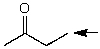 Which one of the following best represents the predicted approximate chemical shift and coupling for the hydrogen(s) indicated with the arrow?   A)  1.00 ppm,quartet B)  2.40 ppm,singlet C)  2.40 ppm,quartet D)  3.00 ppm,quartet E)  1.00 ppm,triplet