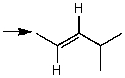Which one of the following best represents the predicted approximate chemical shift and coupling for the hydrogen(s) indicated with the arrow?   A)  1.00 ppm,doublet B)  2.00 ppm,singlet C)  2.00 ppm,triplet D)  2.00 ppm,doublet E)  1.00 ppm,triplet