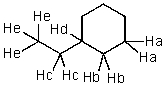 Which hydrogen would be abstracted first when mono-brominating with Br<sub>2</sub> and light?   A)  Ha B)  Hb C)  Hc D)  Hd E)  He