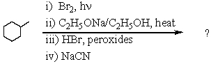 Complete the following reaction sequence: indicate regiochemical/stereochemical details as relevant.  