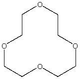 What is the correct IUPAC name for the following compound?   A)  12-crown-5 B)  12-crown-4 C)  4-crown-12 D)  12-crown-12 E)  Cyclododecane tetraether