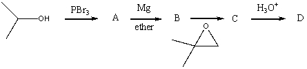 The final product,D,in the following reaction sequence   , would be: A)    B)    C)    D)    E)   
