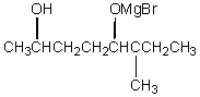 What product(s) is/are produced in the 1:1 reaction of sec-butylmagnesium bromide with   A)    B)    C)    D)    E)   