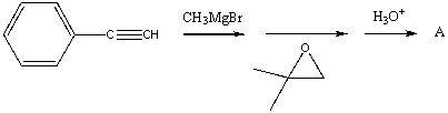 What is the product,A,that would be obtained from the following reaction sequence?     A)  I B)  II C)  III D)  IV E)  V