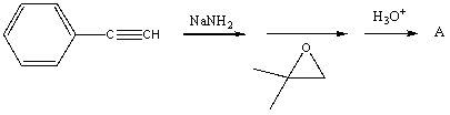 What is the product,A,that would be obtained from the following reaction sequence?     A)  I B)  II C)  III D)  IV E)  V