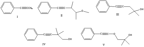 What is the product,A,that would be obtained from the following reaction sequence?     A)  I B)  II C)  III D)  IV E)  V