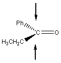 For the ketone shown,indicate on the appropriate arrow which face is the re face,and which face is si?  