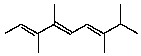 What is an IUPAC name for this triene?   A)  (2E,4Z,6E) -3,4,7,8-tetramethyl-2,4,6-Nonatriene B)  (2Z,4E,6E) -3,4,7,8-tetramethyl-2,4,6-Nonatriene C)  (2E,4Z,6E) -2,3,6,7-tetramethyl-3,5,7-Nonatriene D)  (2E,4Z,6E) - 2,3,6,7-tetramethyl-3,5,7-Nonatriene E)  (2E,4E,6E) -3,4,7,8-tetramethyl-2,4,6-Nonatriene