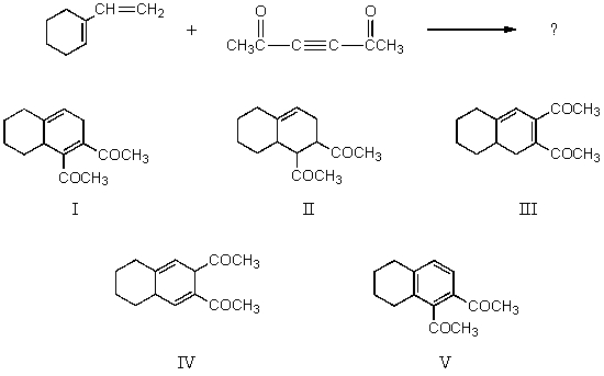What is the product of the following reaction?   A)  I B)  II C)  III D)  IV E)  V