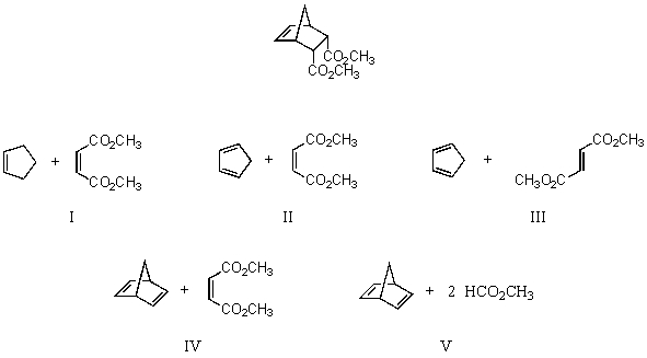 Which would be the best synthesis of the following compound?   A)  I B)  II C)  III D)  IV E)  V