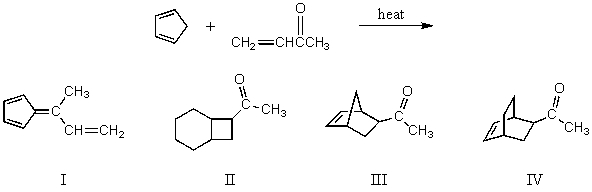 What would be the product of the following reaction?   A)  I B)  II C)  III D)  IV E)  All of these