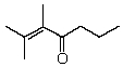 What is the correct IUPAC name for the following compound?   A)  1,1,2-Trimethyl-1,3-hexenone B)  1,2-Dimethyl-1,3-hexenone C)  2,3-Dimethyl-1,3-heptenone D)  2,3-Dimethyl-2-hepten-4-one E)  5,6-Dimethyl-5-hepten-4-one
