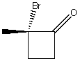 What is the correct IUPAC name for the following compound?   A)  2-Methyl-2-bromobutanone B)  (S) -2-Bromo-2-methylcyclobutanone C)  (R) -2-Bromo-2-methylcyclobutanone D)  (S) -1-Bromo-1-methyl-2-cyclobutanone E)  (R) -1-Bromo-1-methyl-2-cyclobutanone