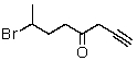 Which is the proper name for the structure shown below?   A)  7-Bromo-1,4-octynal B)  7-Bromo-1,4-octynone C)  2-Bromo-5,7-octynal D)  7-Bromo-7-methyl-1-heptyne-3-ketone E)  7-Bromo-1-octyn-4-one