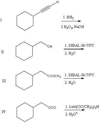 A good synthesis of     A)  I B)  II C)  III D)  IV E)  All of these are equally useful.