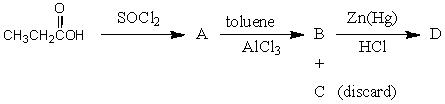 The product,D,of the following sequence of reactions   would be:   A)  I B)  II C)  III D)  IV E)  V