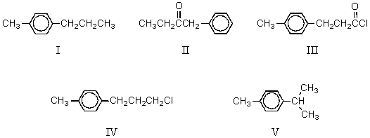 The product,D,of the following sequence of reactions   would be:   A)  I B)  II C)  III D)  IV E)  V
