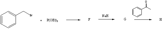The product,H,of the following reaction sequence,   would be: A)    B)    C)    D)  C<sub>6</sub>H<sub>5</sub>CH<sub>2</sub>CH=CHC<sub>6</sub>H<sub>5</sub> E)   