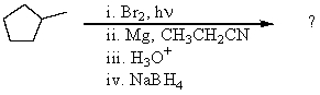 Complete the following reaction sequence,giving structural details of all significant intermediates.  