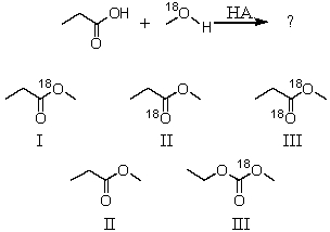 What would be the product of the following reaction ?   \ A)  I B)  II C)  III D)  IV E)  V
