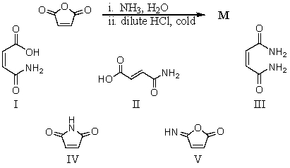 Predict the major organic product of the reaction sequence,   A)  I B)  II C)  III D)  IV E)  V