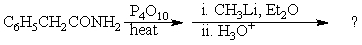 What would be the final product?   A)  C<sub>6</sub>H<sub>5</sub>CH<sub>2</sub>CO<sub>2</sub>CH<sub>3</sub> B)  C<sub>6</sub>H<sub>5</sub>CH<sub>2</sub>CH<sub>2</sub>NHCH<sub>3</sub> C)  C<sub>6</sub>H<sub>5</sub>CH<sub>2</sub>COCH<sub>3</sub> D)  C<sub>6</sub>H<sub>5</sub>CH<sub>2</sub>CH(CH<sub>3</sub>) CN E)  C<sub>6</sub>H<sub>5</sub>CH<sub>2</sub>CH=NCH<sub>3</sub>