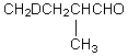 Which compound would be formed when 2-methylbutanal is treated with a solution of NaOD in D<sub>2</sub>O? A)    B)    C)    D)    E)   