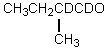 Which compound would be formed when 2-methylbutanal is treated with a solution of NaOD in D<sub>2</sub>O? A)    B)    C)    D)    E)   
