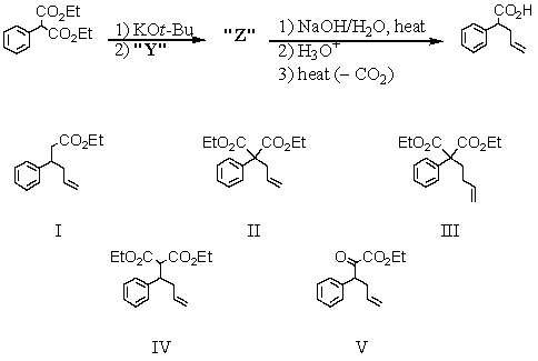 Consider the synthesis below.What is compound Z?   A)  I B)  II C)  III D)  IV E)  V