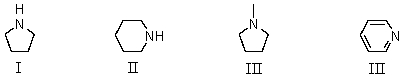 Which of these amines is/are used with aldehydes and ketones to form enamines?   A)  I B)  II C)  III D)  IV E)  Both I and II