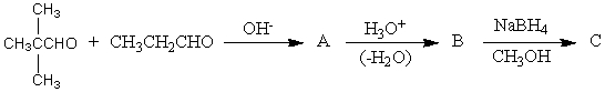 The product,C,of the following sequence of reactions,   would be: A)    B)    C)    D)    E)   