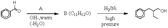   -What is the intermediate B in the synthesis shown above?   A)  I B)  II C)  III D)  IV E)  V