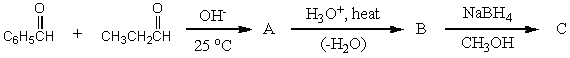 What would be the product,C,of the following reaction sequence?   A)    B)    C)    D)    E)    hi