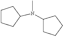 Which is a correct IUPAC name for the following substance?   A)  N-Cyclopentyl-N-methylcylopentanamine B)  N-Cyclohexyl-N-methylcylopentanamine C)  N-Cyclopentyl-N-methylcylohexanamine D)  Dicyclopentylmethylamine E)  N-Pentyl-N-methylpentanamine