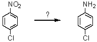 What reagent can effect the following transformation?   A)  Fe/HCl;then OH<sup>-</sup> B)  NH<sub>2</sub>Cl C)  H<sub>3</sub>PO<sub>2</sub> D)  CuCN E)  HONO;then NH<sub>3</sub>