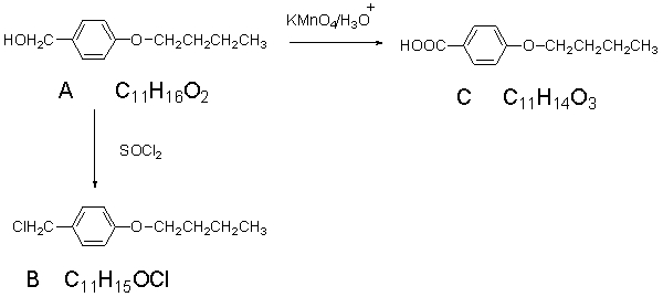 The spectra shown below are for the compound A.Explain each spectrum with labeling all the peaks and Identify compounds A-C.     IR Spectrum of Compound A     <sup>1</sup>HNMR Spectrum of Compound A     <sup>13</sup>CNMR Spectrum of Compound A   9 different signals = 9 different protons