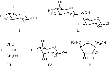 Which compound will not reduce Ag(NH3) 2+ ?   A)  I B)  II C)  III D)  IV E)  V