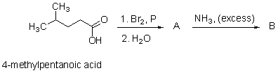 What are the name and the structure of the products A and B?  