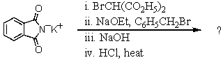 What is the final product formed when potassium phthalimide is subjected to the following reaction sequence? Give structural details of all significant intermediates,including stereochemistry,as applicable.  