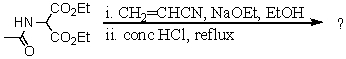 What is the final product formed via the following reaction sequence? Give structural details of all significant intermediates.  