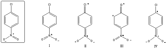 Which of the following is/are not a resonance form(s) of the species in the box?   A) I B) II C) III D) IV E) More than two of these choices are incorrect resonance forms.