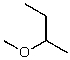 What alkyl groups make up the following ether?   A) Isobutyl and methyl B) Methyl and butyl C) Ethyl and isopropyl D) Methyl and sec-butyl E) None of these choices.